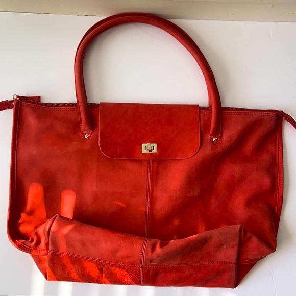 Levi's Handbags - LEVI’S leather shoulder bag orange Large